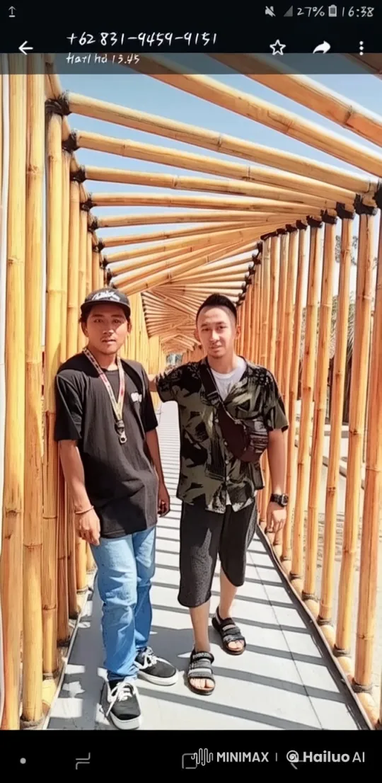 Friends Display Martial Arts Skills in Sunny Wooden Passageway – AI Generated Video | Hailuo AI