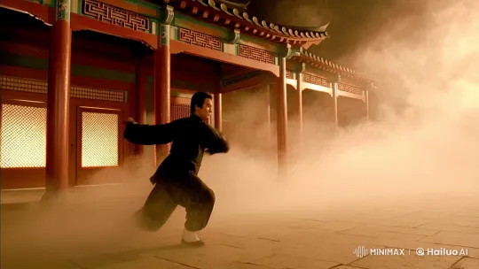 Graceful Mastery: Kungfu Fighter in Serene Courtyard – AI Generated Video | Hailuo AI