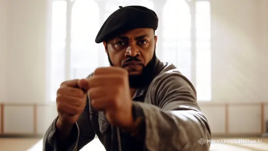 Bearded Man in Dojo Showcases Martial Arts Skills – AI Generated Video | Hailuo AI