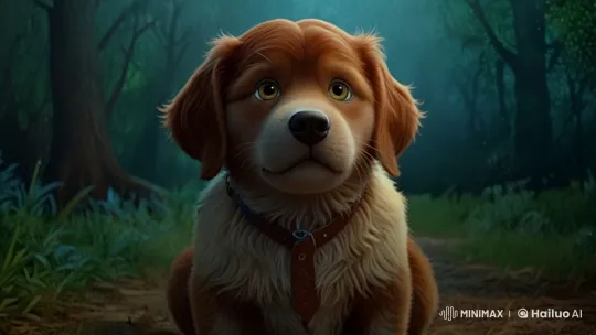 Enchanted Twilight Forest Adventure of a Talking Dog – AI Generated Video | Hailuo AI