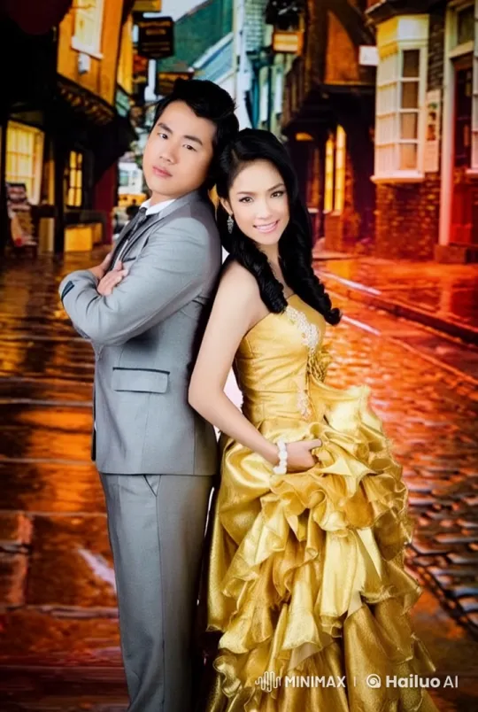 Couple Showcases Elegant Kungfu on Lit Street – AI Generated Video | Hailuo AI
