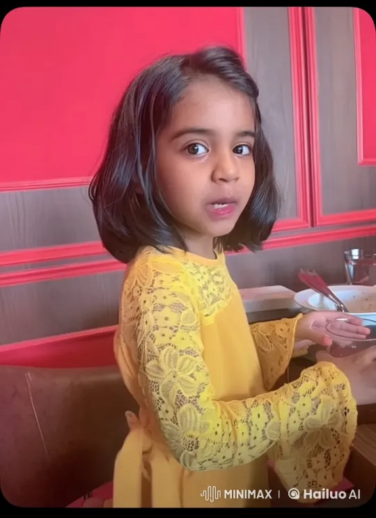Young Girl in Yellow Dress in Stylish Restaurant Setting – AI Generated Video | Hailuo AI