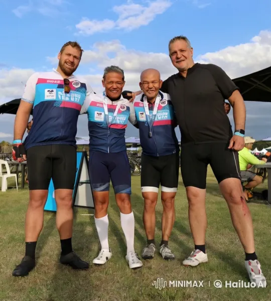 Cyclists Transition from Event Pose to Intense Kungfu Performance – AI Generated Video | Hailuo AI