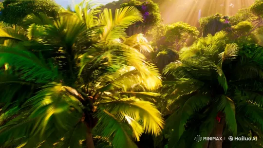 Island Jungle Aerial Tracking Shot with Nature's Beauty – AI Generated Video | Hailuo AI