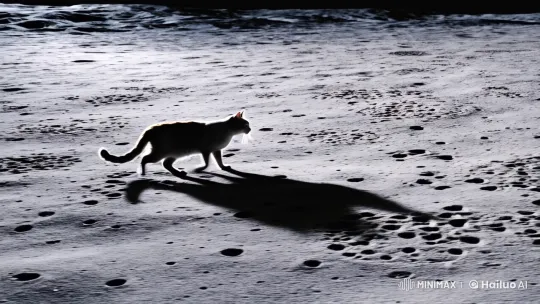 Cat Walks Gracefully on Lunar Surface – AI Generated Video | Hailuo AI