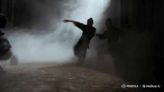 Martial Arts Battle in Misty Alleyway – AI Generated Video | Hailuo AI