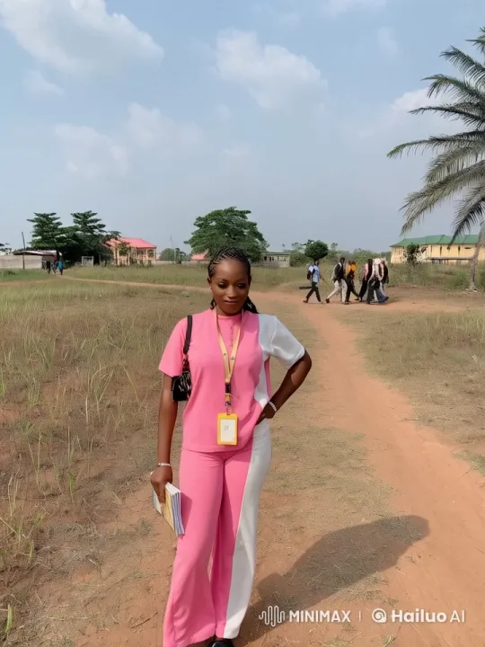 Woman in Pink Outfit Performs Actions in Outdoor Setting – AI Generated Video | Hailuo AI