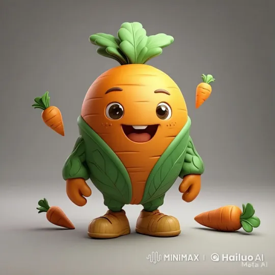 Cute Carrot Character Dances Cheerfully in Live2D Animation – AI Generated Video | Hailuo AI