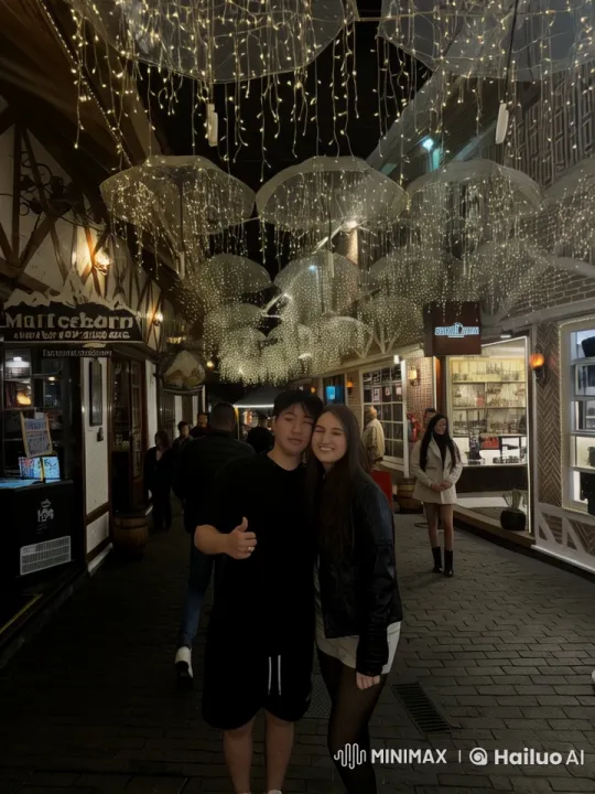 Couple's Romantic Kung Fu Spar in Lively Night Setting – AI Generated Video | Hailuo AI