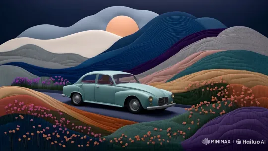Retro Car Travels Through Cardboard Wonderland – AI Generated Video | Hailuo AI