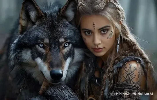 Warrior and Wolf: A Bond in the Mystical Forest – AI Generated Video | Hailuo AI