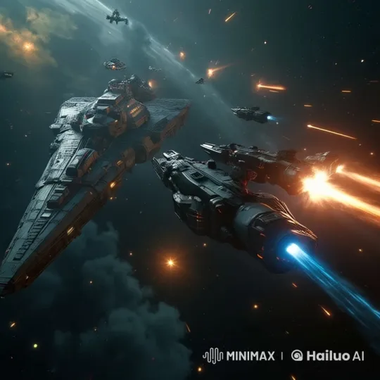 Space Battle: Mothership vs. Alien Fleet in Live2D Video – AI Generated Video | Hailuo AI
