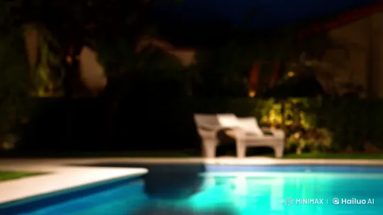 Woman Transforms into Werewolf in Serene Garden Pool – AI Generated Video | Hailuo AI