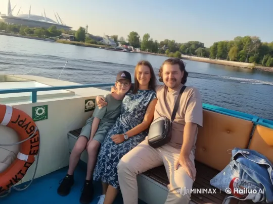 Joyful Group Laughing and Dancing on a Riverboat – AI Generated Video | Hailuo AI