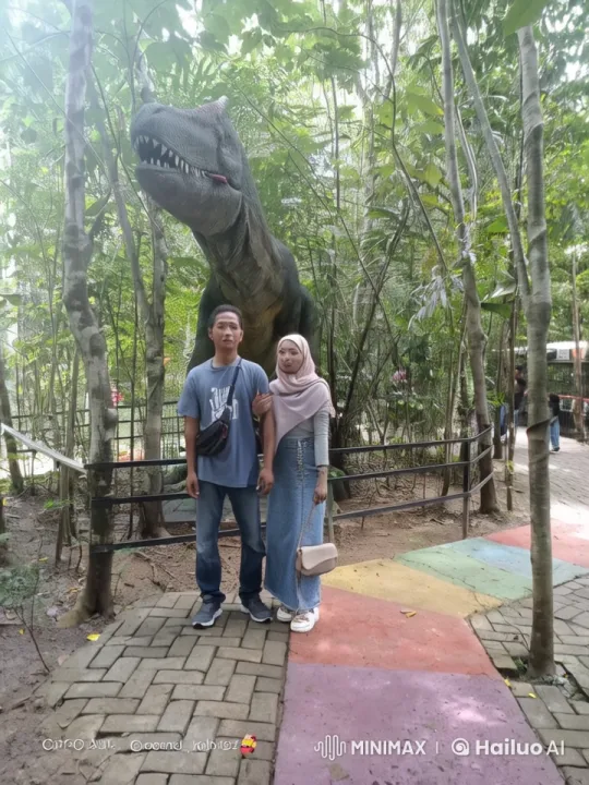 Dynamic Kungfu Battle in a Forest with Dinosaur Statue – AI Generated Video | Hailuo AI