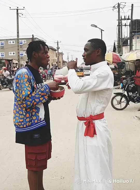 Live2D Animated Martial Arts Display on Busy Street – AI Generated Video | Hailuo AI