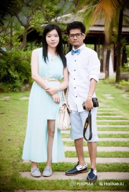 Young Couple in Lush Garden with Live2D Animation – AI Generated Video | Hailuo AI