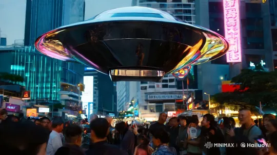 Extraterrestrial Arrival in Bangkok: A Spectacle of Wonder and Fear – AI Generated Video | Hailuo AI