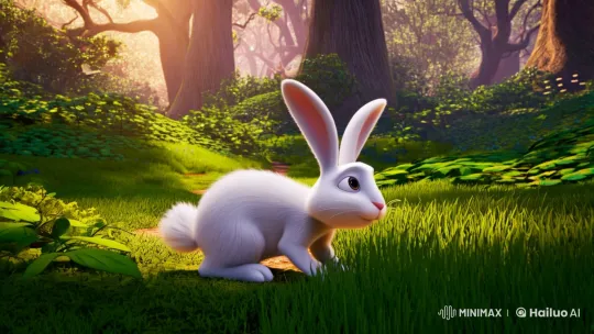 Fluffy Rabbit Saves Distressed Turtle in Forest Clearing – AI Generated Video | Hailuo AI