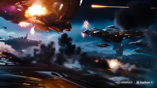 Epic Space Battle: Cinematic Masterpiece in 8K Detail – AI Generated Video | Hailuo AI