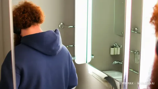 Man's Joyful Bathroom Dance and Singing Performance – AI Generated Video | Hailuo AI