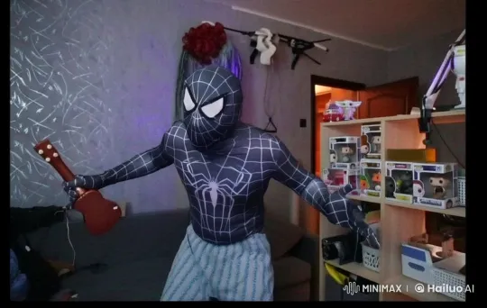 Live2D Spider-Man Posing with Interactive Web Experience – AI Generated Video | Hailuo AI