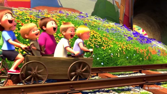 Children's Adventure on Enchanted Rail Track – AI Generated Video | Hailuo AI