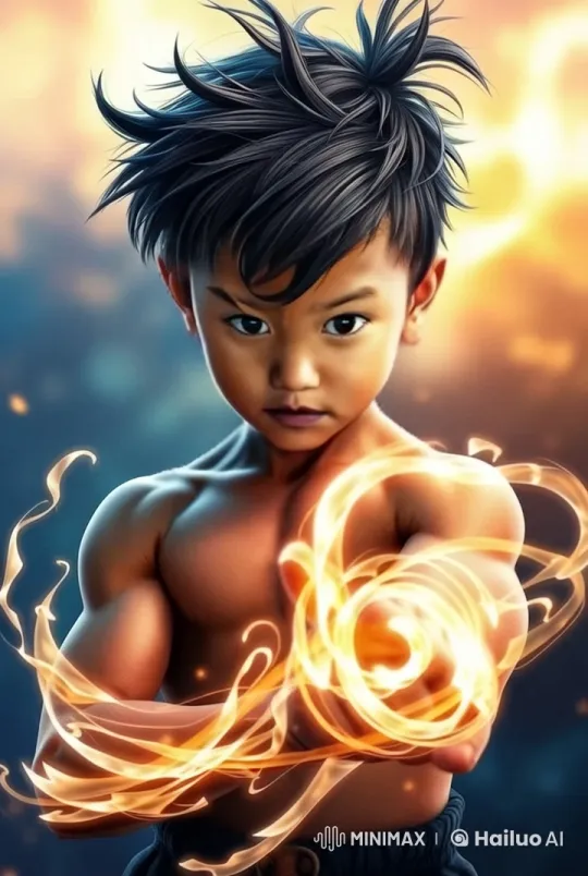 Live2D Animation: Child Prodigy Channels Goku's Power – AI Generated Video | Hailuo AI