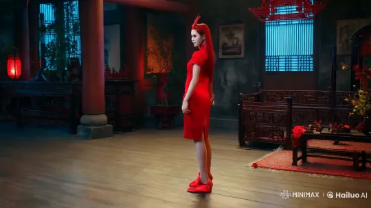 Traditional Chinese Room: Woman Transforms into Demon – AI Generated Video | Hailuo AI