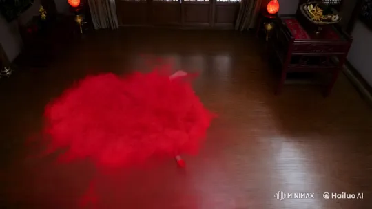 Transformation Scene: Possessed Chinese Woman in Red – AI Generated Video | Hailuo AI