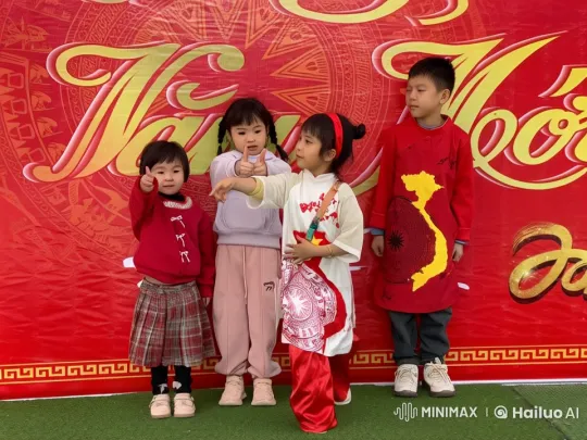 Traditional Vietnamese Festive Kung Fu Performance by Animated Children – AI Generated Video | Hailuo AI