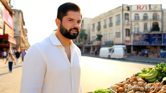 Man Purchases Bananas Amidst City Life – AI Generated Video | Hailuo AI
