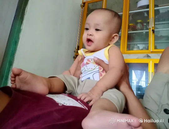 Baby Interacts with Lovebird in Cozy Indoor Setting – AI Generated Video | Hailuo AI