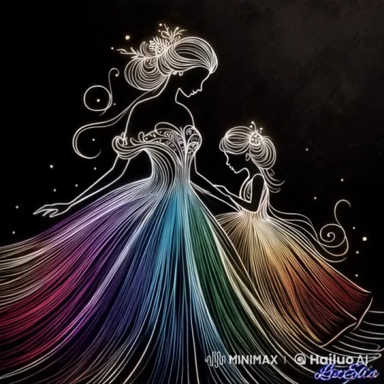 Mother and Daughter's Enchanting Bond in Artistic Night Scene – AI Generated Video | Hailuo AI