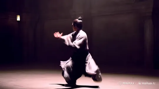 Masterful Fighter Engages in Intense Martial Arts Scene – AI Generated Video | Hailuo AI