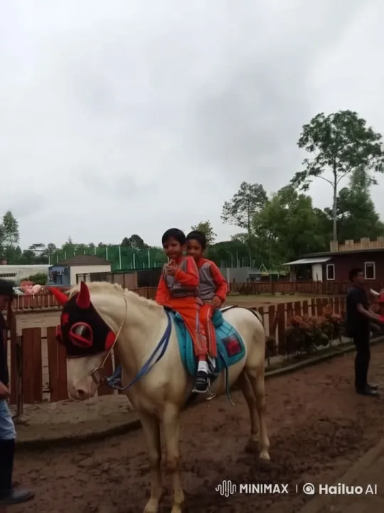 Children Enjoy Riding Horse in Live2D Animation – AI Generated Video | Hailuo AI