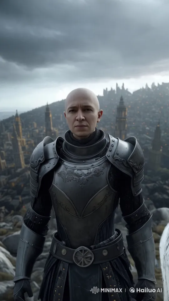 Knight Prepares for Storm Over Medieval Cityscape – AI Generated Video | Hailuo AI