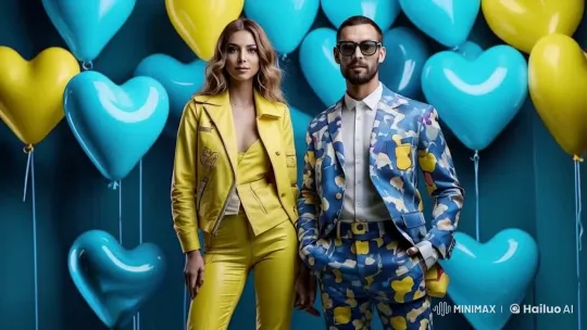 Vibrant Balloon Burst Celebration with Heart Shapes – AI Generated Video | Hailuo AI