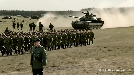 Nazi Soldiers' Precision March and Military Encampment – AI Generated Video | Hailuo AI