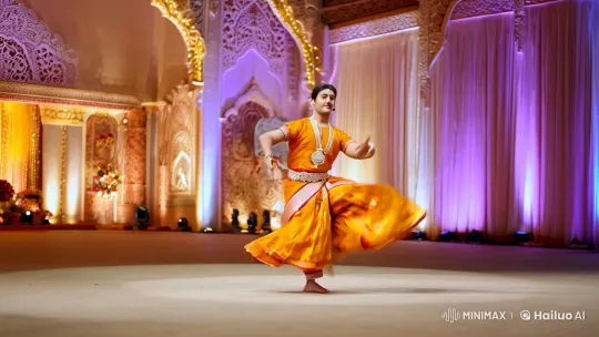 Indian Classical Dance Performance with Dynamic Camera Work – AI Generated Video | Hailuo AI