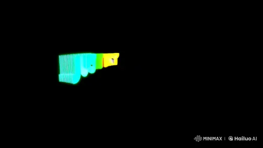 Vibrant 'Just Try' Text Emerges in Black Void – AI Generated Video | Hailuo AI