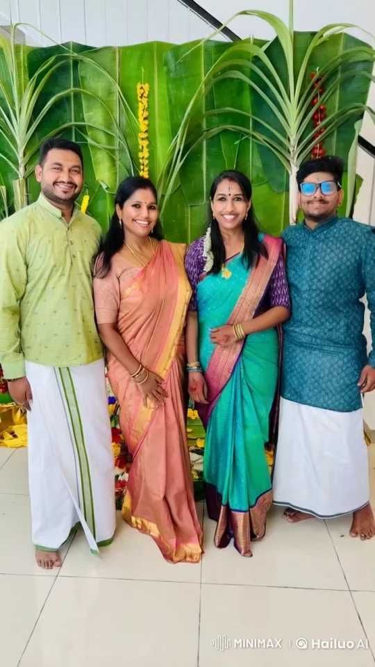 Indian Attire Kung Fu Performers Against Floral Backdrop – AI Generated Video | Hailuo AI