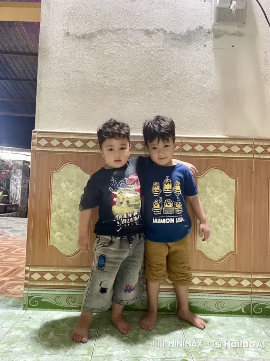 Animated Boys Practicing Playful Kungfu in Tiled Room – AI Generated Video | Hailuo AI