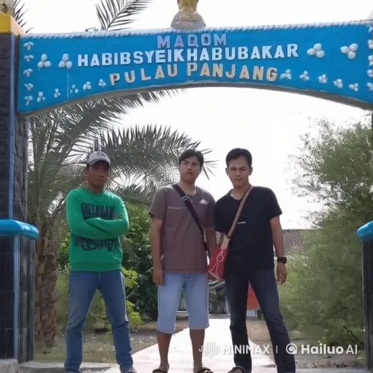 Three Men Perform Dynamic Kungfu Under Blue Archway – AI Generated Video | Hailuo AI