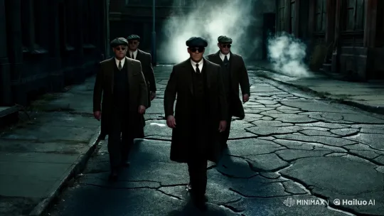 Peaky Blinders-Style Gang in Desolate City Streets – AI Generated Video | Hailuo AI