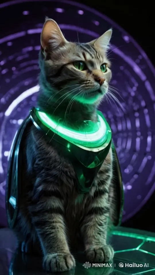 Futuristic Cat Hero Protects Space with Cosmic Powers – AI Generated Video | Hailuo AI