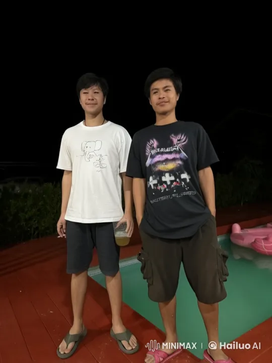 Nighttime Poolside Kungfu Sparring Scene – AI Generated Video | Hailuo AI