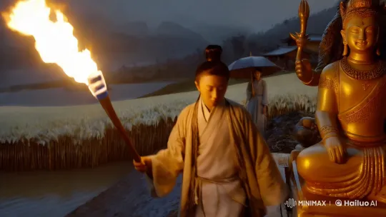 Mountain Village: A Torch of Resilience Amidst Rain and Reverence – AI Generated Video | Hailuo AI