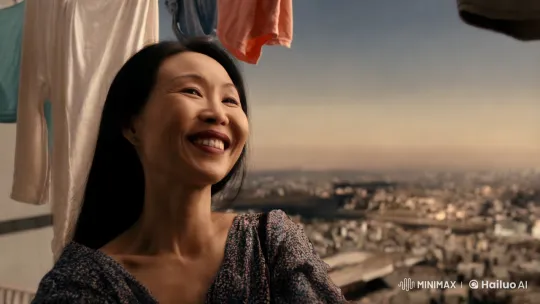 Asian Woman's Laundry Amidst Atomic Blast Horror – AI Generated Video | Hailuo AI