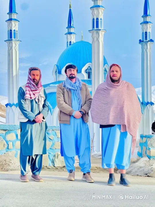 Traditional Kungfu Masters Perform in Front of Mosque – AI Generated Video | Hailuo AI
